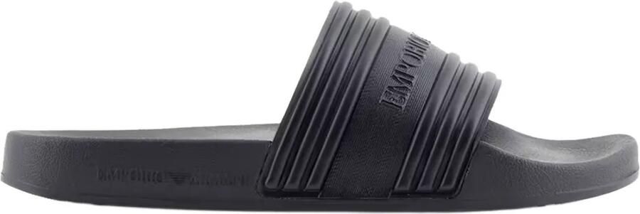 Emporio Armani Logo Tape Pool Side Slippers Zwart Man
