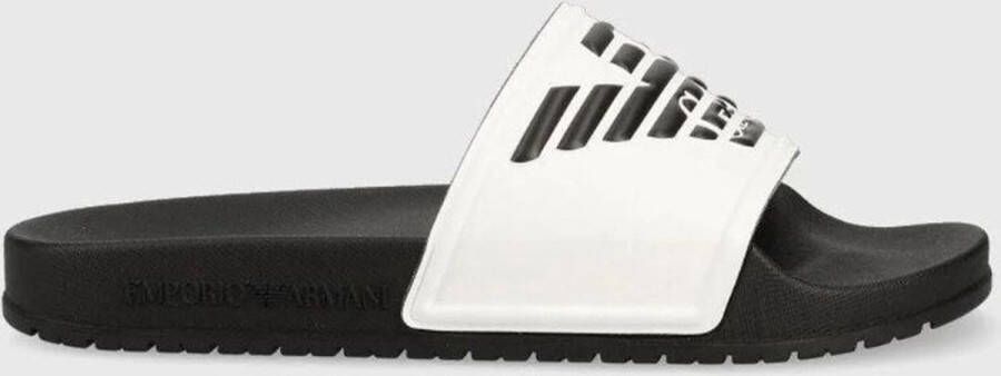 Emporio Armani Zwarte Strandslippers met Armani Logo White Heren - Foto 2