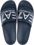 Ea7 Emporio Armani Teenslippers Visibility Logo Slides Navy Blue - Thumbnail 1