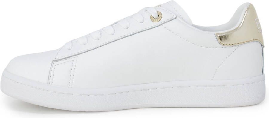 Emporio Ar i EA7 Witte leren sneakers met adelaarslogo White