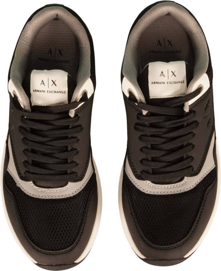 Armani Exchange Zwarte Sneakers met Rubberen Zool Black Heren