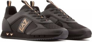 Emporio Armani EA7 Zwarte Rose Gouden Mesh Sneaker Unisex Hardloopschoen Zwart