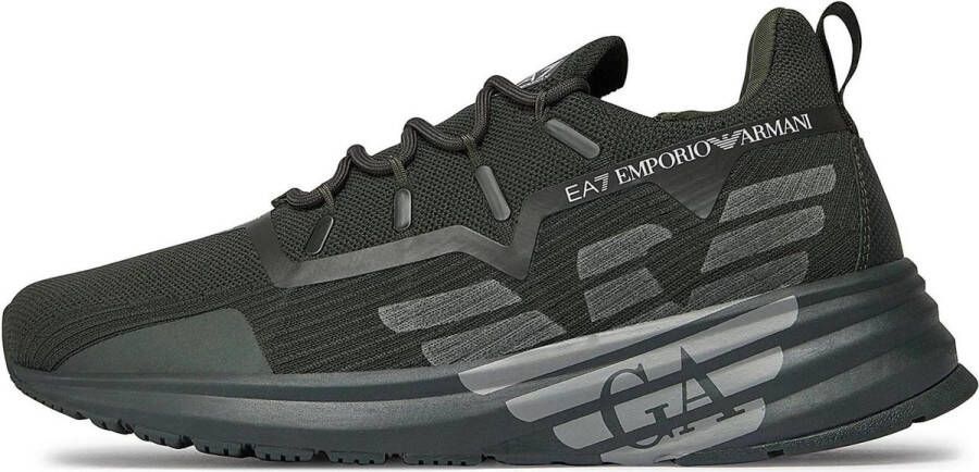 Emporio Armani EA7 Zwarte sportieve sneakers met rubberen zool Black Heren