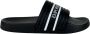 Emporio Ar i Teenslippers Logo Tape Slides Black White - Thumbnail 1