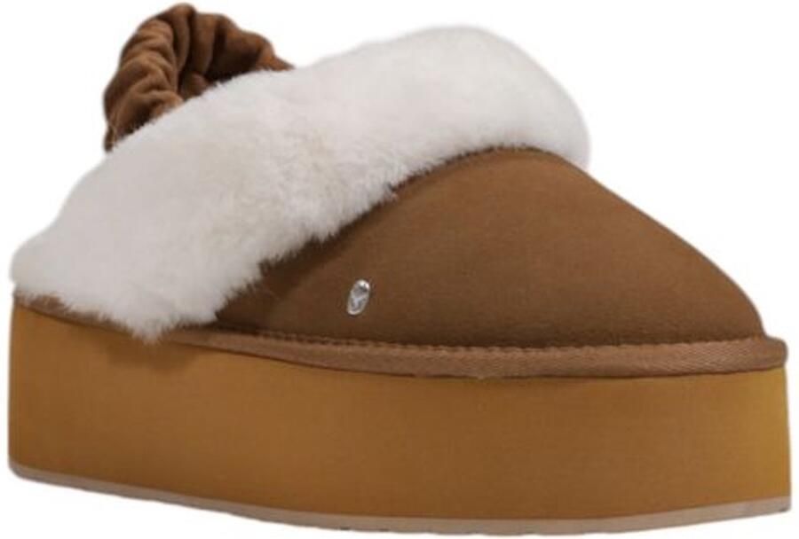 EMU Australia Mayberry Platform Slippers Chestnut Wo Beige Flat Shoes