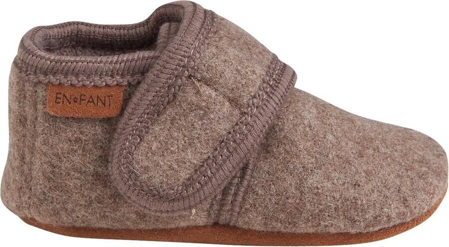 En Fant Enfant baby wollen slofjes walnut bruin 100% wol gebreid