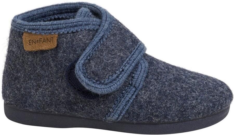 En Fant Kinder Hausschuh Slippers Wool Hook and Loop 6474 Navy