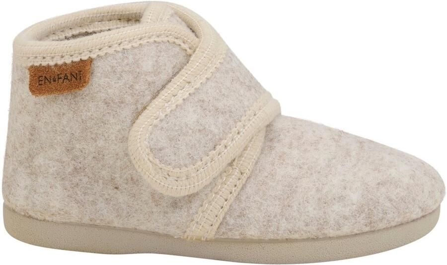 En Fant Kinder Hausschuh Slippers Wool Hook and Loop 6474 Sand Melange