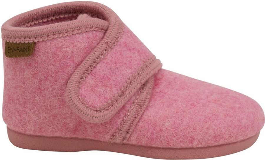 En Fant Kinder Hausschuh Slippers Wool Hook and Loop 6474 Wild Rose