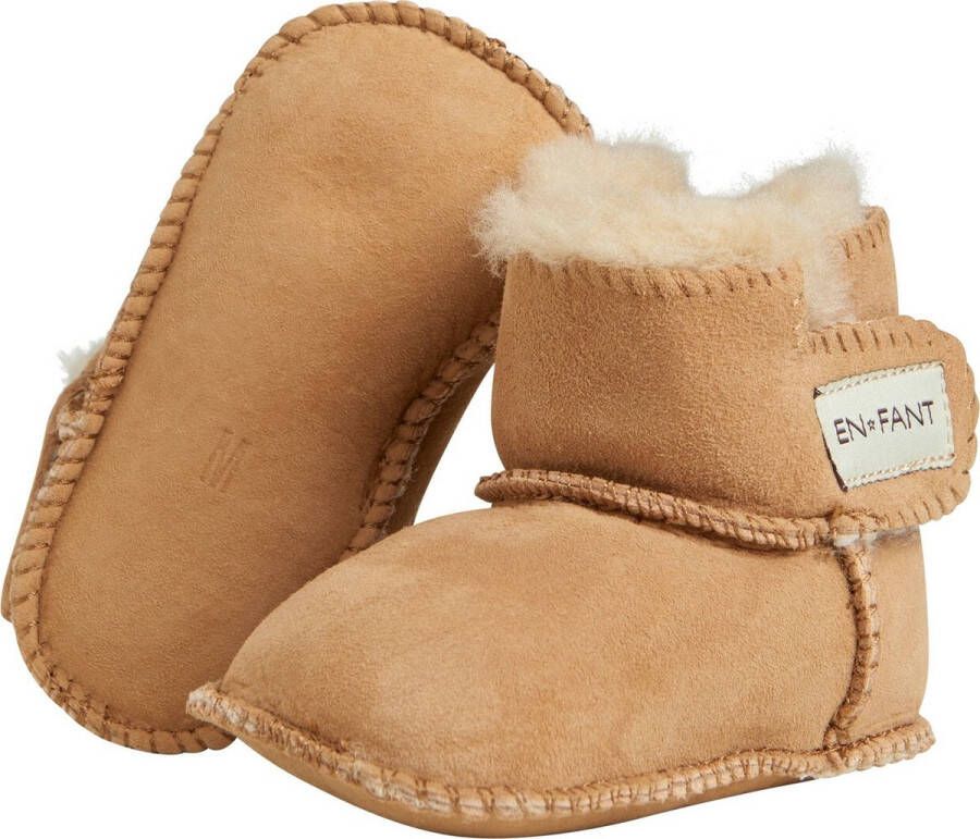 En Fant Slofjes voor baby's Schapenvacht voering Camel maat L (15 7cm)