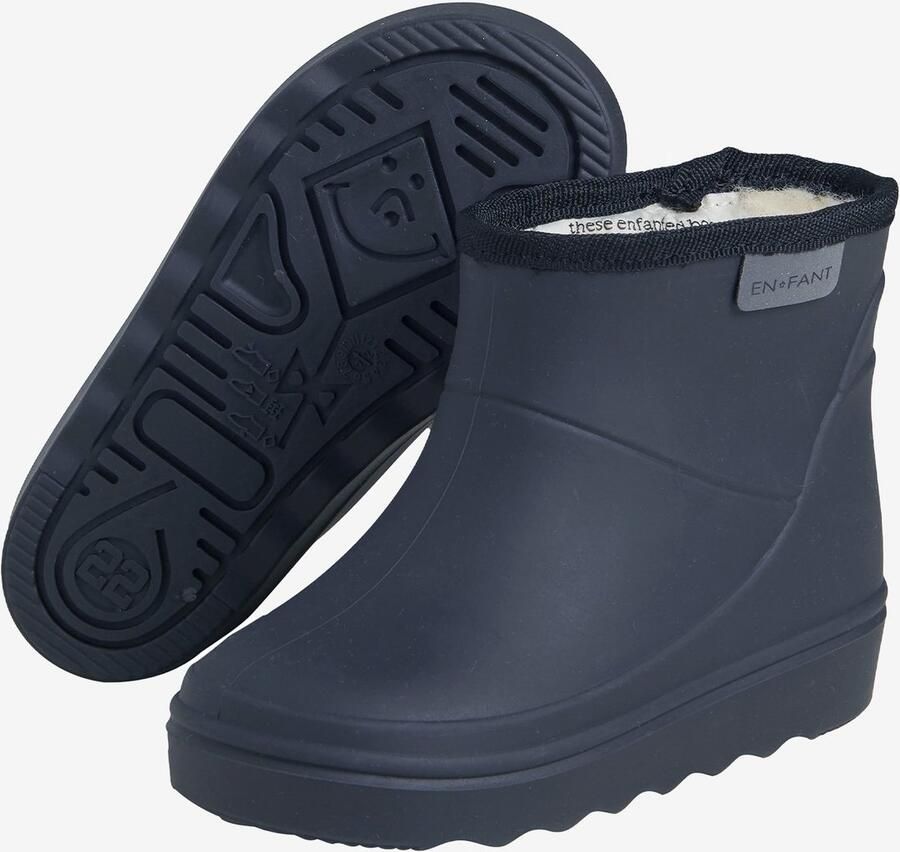 En Fant Thermo Boots Halve Regenlaars 100% Megol Rubber ZONDER weekmakers voering van zachte wol 6366 106 BLACK ZWART Laarzen