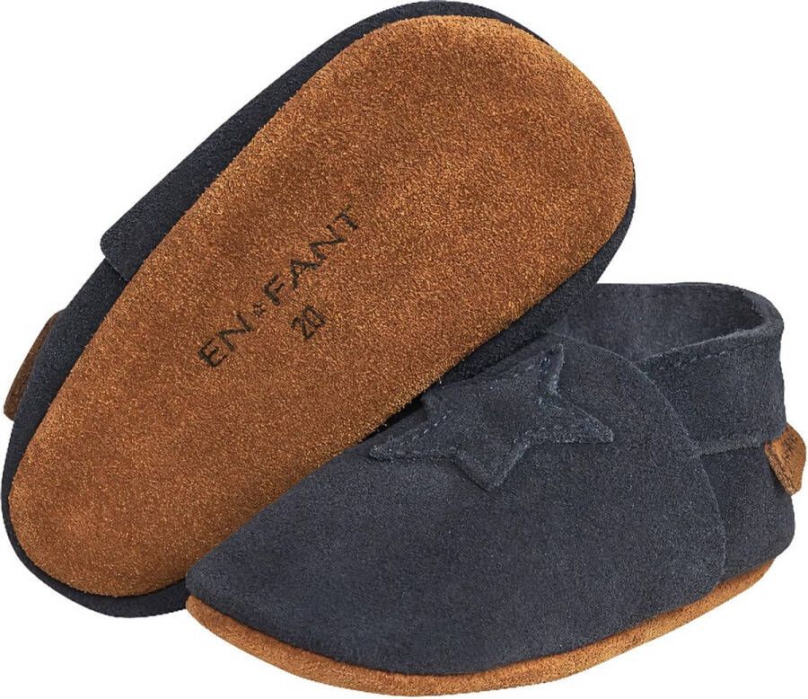 En Fant Kinder Elastischer Hausschuh Wildleder E813110-Blue Night