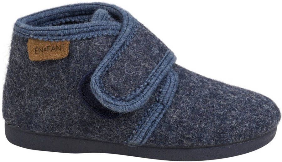 En Fant Kinder Hausschuh Slippers Wool Hook and Loop 6474 Navy