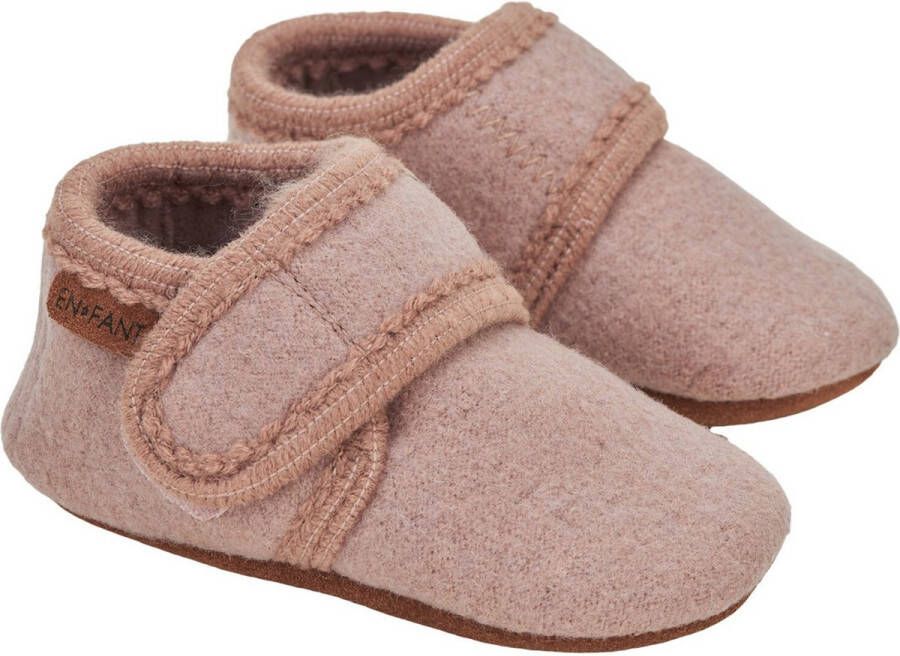 En Fant Pantoffels voor baby's Wol Bark roze