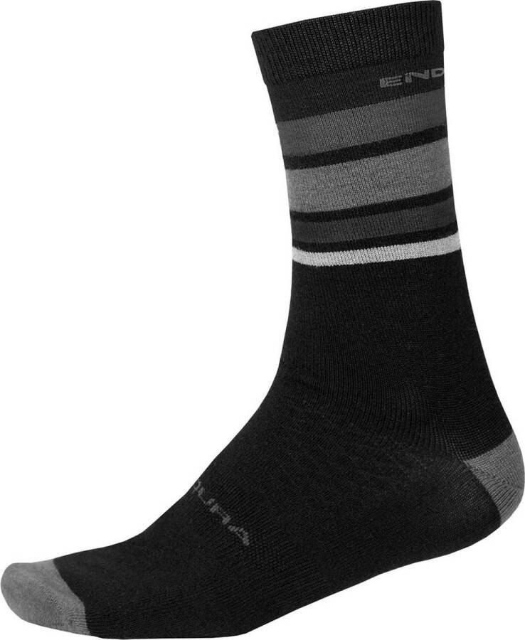 Endura BaaBaa Merino Stripe Fietssokken Matt Black