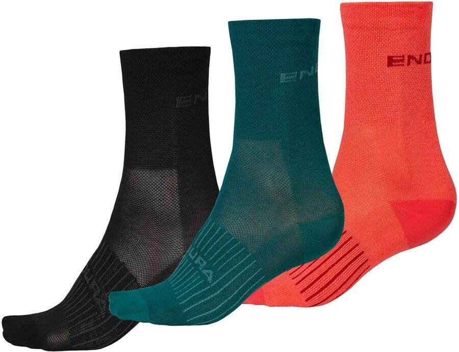 Endura Stripe Coolmax Race Sokken 3 Paren Veelkleurig