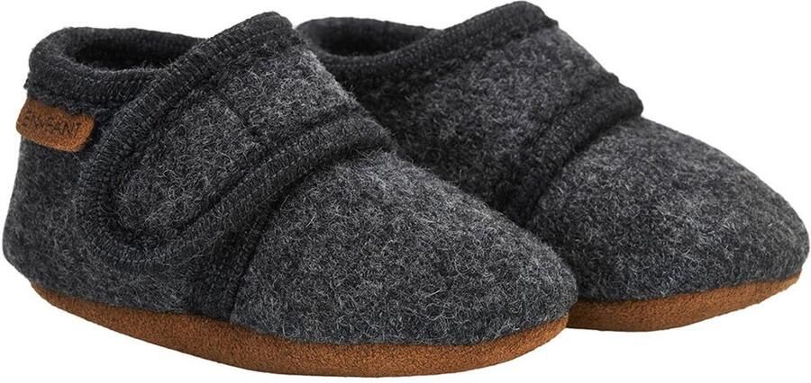 En Fant Pantoffels voor baby's Wol Antraciet Gemeleerd