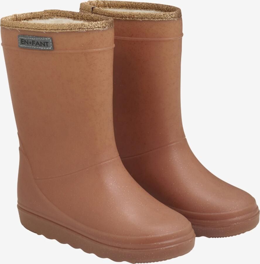 Enfant Thermoboots Gevoerde regenlaarzen Meisjes Mocha Bisque Roze Glitter