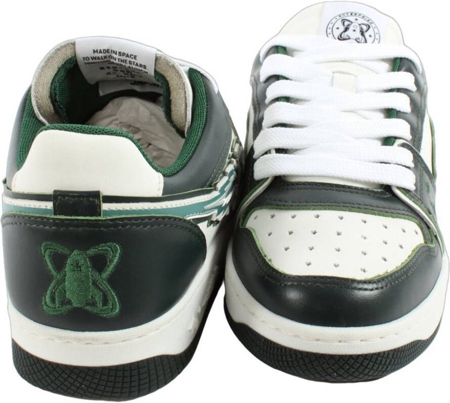 Enterprise Japan Groene Leren Sneakers met Ster Geperforeerde Neus Green Heren