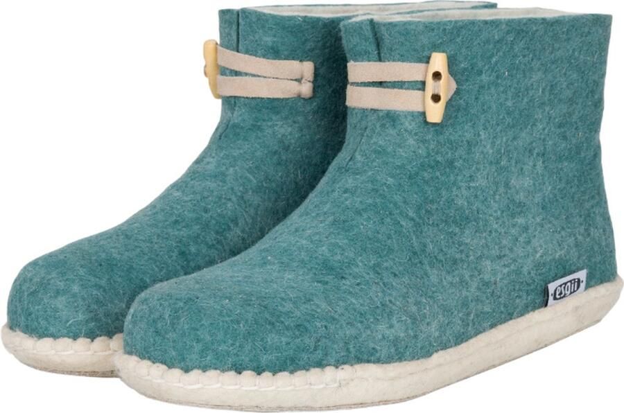 Esgii Vilten damesslof High Boots seagreen Colour Zeegroen Ecru - Foto 2