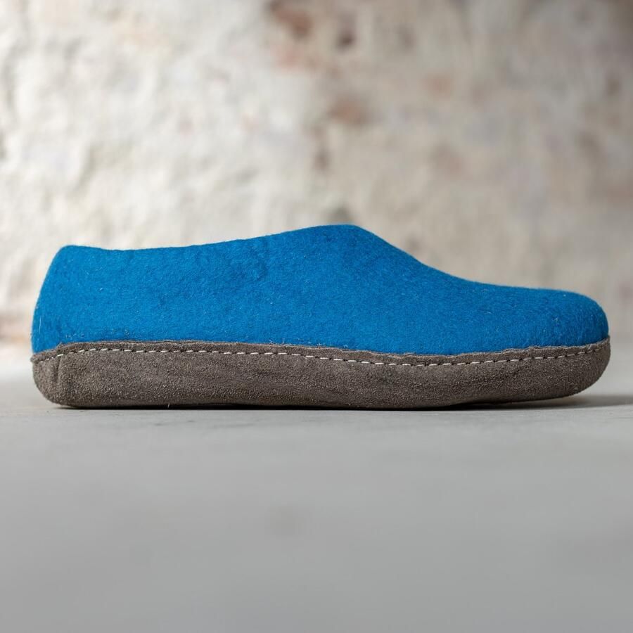 Esgii Vilten Heren Pantoffel Ravi Zeeblauw Zachte Zool