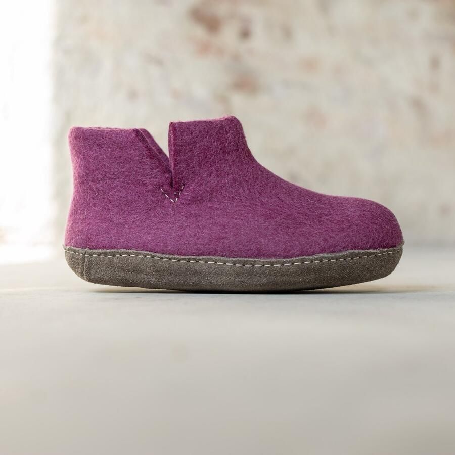 Esgii Vilten Hoge Dames Pantoffel Jado Bosbes Zachte Zool