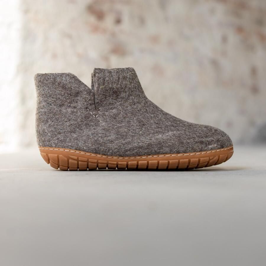 Esgii Vilten Hoge Dames Pantoffel Jado Sesam Harde Zool