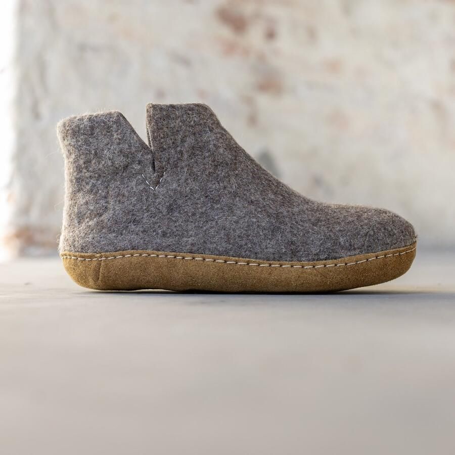 Esgii Vilten Hoge Heren Pantoffel Jado Sesam Zachte Zool