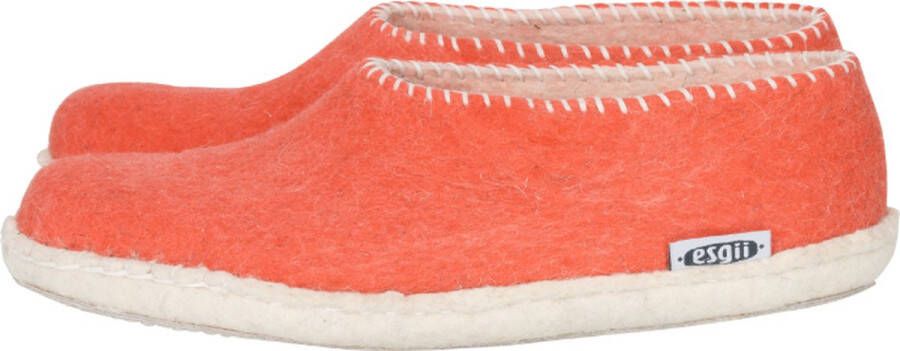 Esgii Vilten dames sloffen Stitch grapefruit Colour Oranjerood Ecru - Foto 1