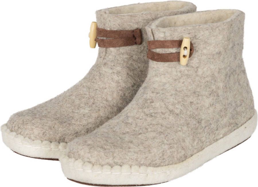 Esgii Vilten damesslof High Boots light grey Colour Lichtgrijs Ecru