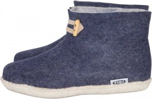 Esgii Vilten damesslof High Boots navy blue Colour:Donkerblauw Lichtgrijs