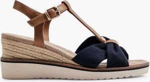 Esprit Donkerblauwe sandalette sleehak
