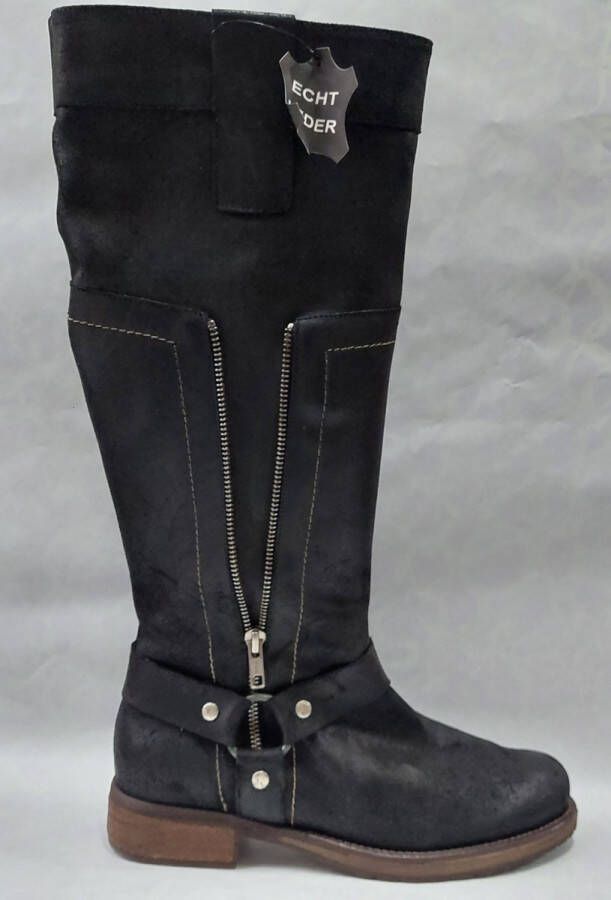 Estrada W201011 lange laarzen met rits zwart