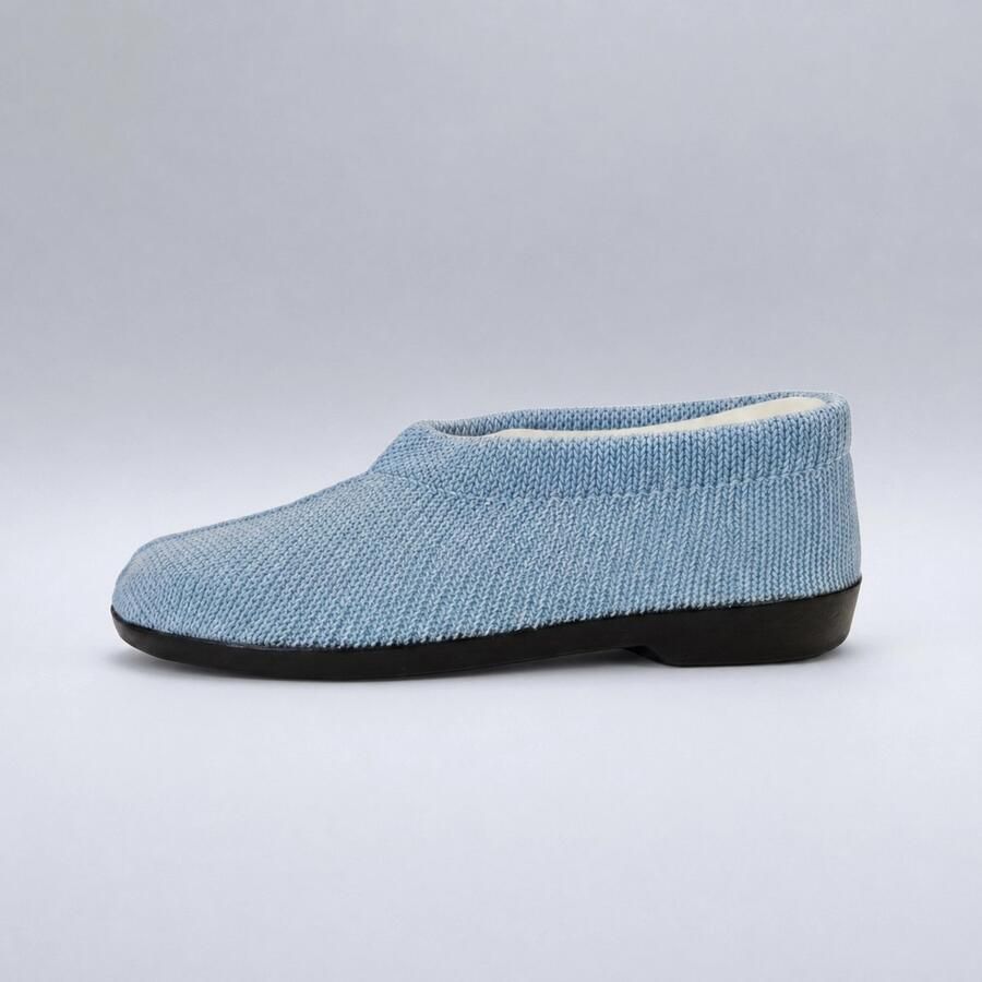 EUROCONFORTO Gebreide Portugese Schoen Blauw Celeste Lichtblauw Instappers Pantoffel
