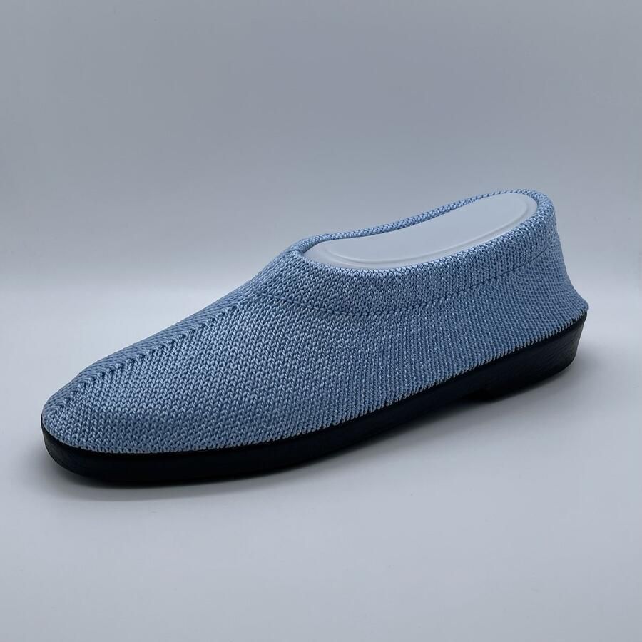 EUROCONFORTO Gebreide Portugese Schoen Blauw Celeste Lichtblauw Instappers Pantoffel