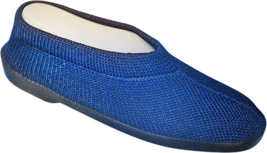 EUROCONFORTO Gebreide Portugese Schoen Blauw Kobalt Instappers Pantoffel