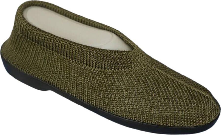 EUROCONFORTO Gebreide Portugese Schoen Groen Olive Instappers Pantoffel