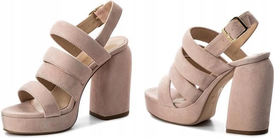 Eva Minge Roze Sandalen Leren Bovenwerk