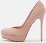 Even & Odd Faux Suede pumps Licht roze hoge hakken - Thumbnail 1