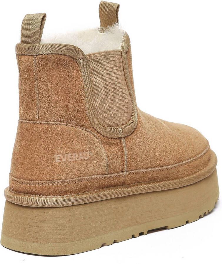 EVERAU Australia Dames Leren Plateaulaarzen Chelsea-Stijl Shoveler