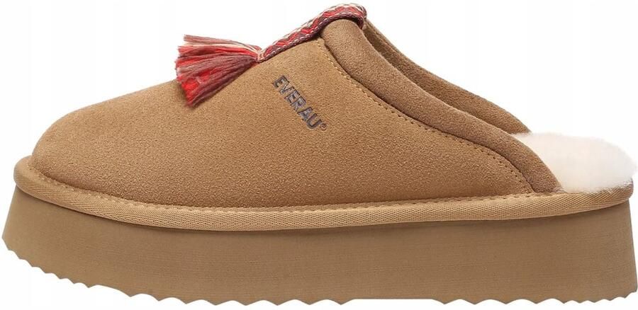 EVERAU Australia Everau Caspian Chestnut Platform Pantoffels Bruin