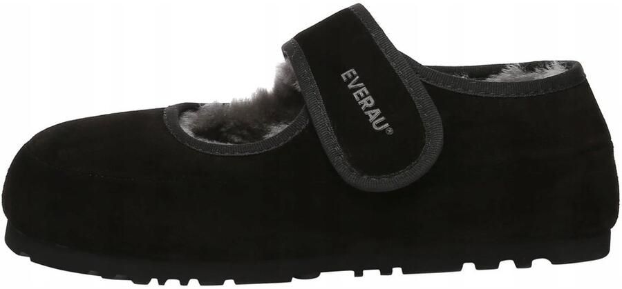 EVERAU Australia EVERAU Dames Pantoffels met Verstelbare Band Zwart Leer