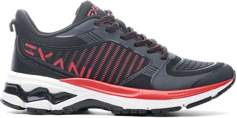 Exani UNIX Dames Sneakers Zwart Rood Comfort Stijl & Duurzaamheid