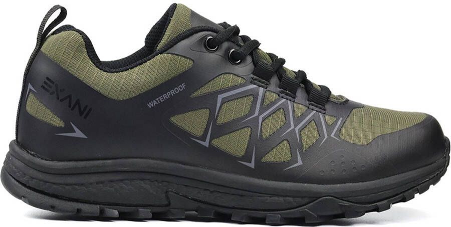 Exani RYDER Dames Wandelschoenen Zwart Groen Waterdicht & Comfortabel
