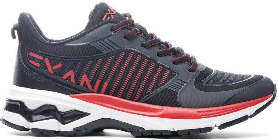 Exani UNIX Dames Sneakers Zwart Rood Comfort Stijl & Duurzaamheid