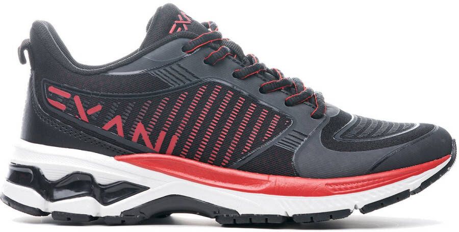 Exani UNIX Dames Sneakers Zwart Rood Comfort Stijl & Duurzaamheid
