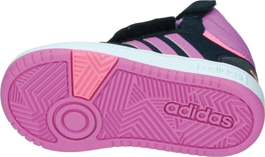 Adidas hoops mid lifestyle basketball strap sneakers zwart roze baby kinderen - Foto 4