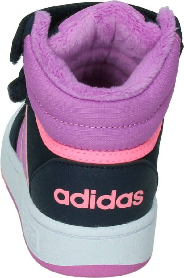 Adidas hoops mid lifestyle basketball strap sneakers zwart roze baby kinderen - Foto 5