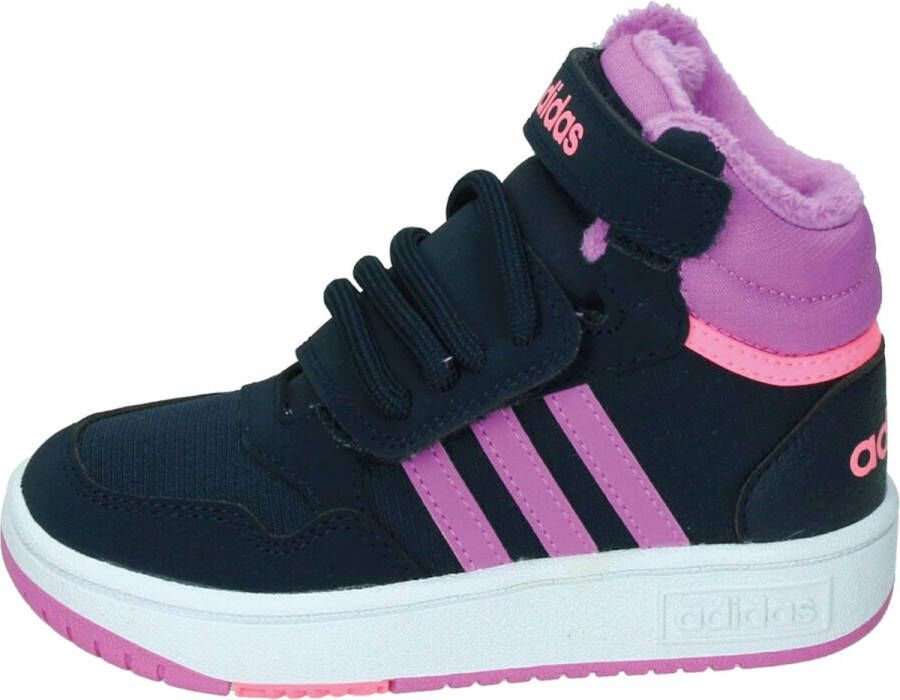 Adidas hoops mid lifestyle basketball strap sneakers zwart roze baby kinderen - Foto 7