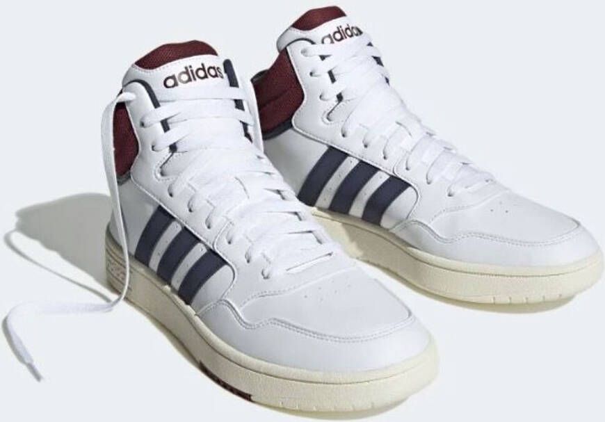 adidas Hoops 3.0 Mid Wit-Paarse Sneaker